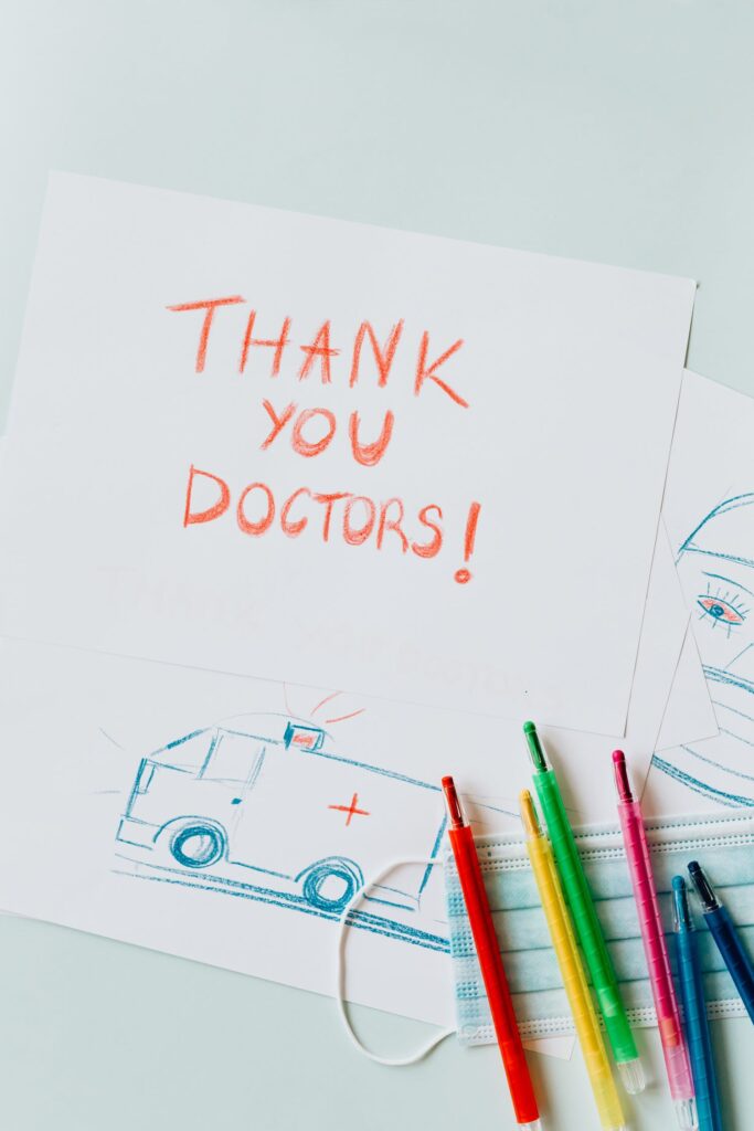 Drawing and Thank You message for Doctors